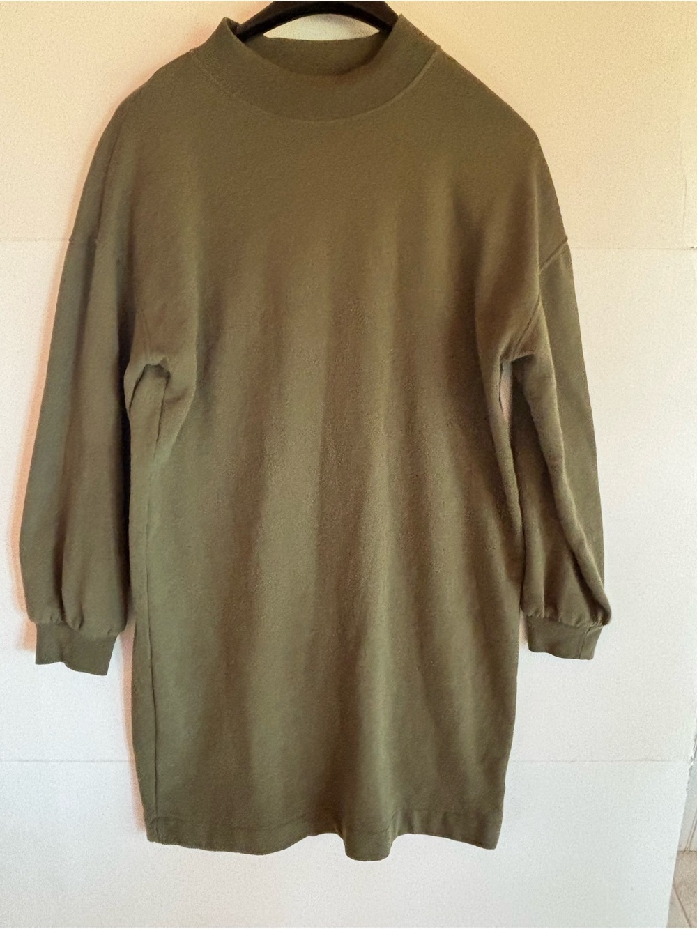 GAP Women’s Crew Neck Solid Sweatshirt Green Long Sleeve Dress, Size S